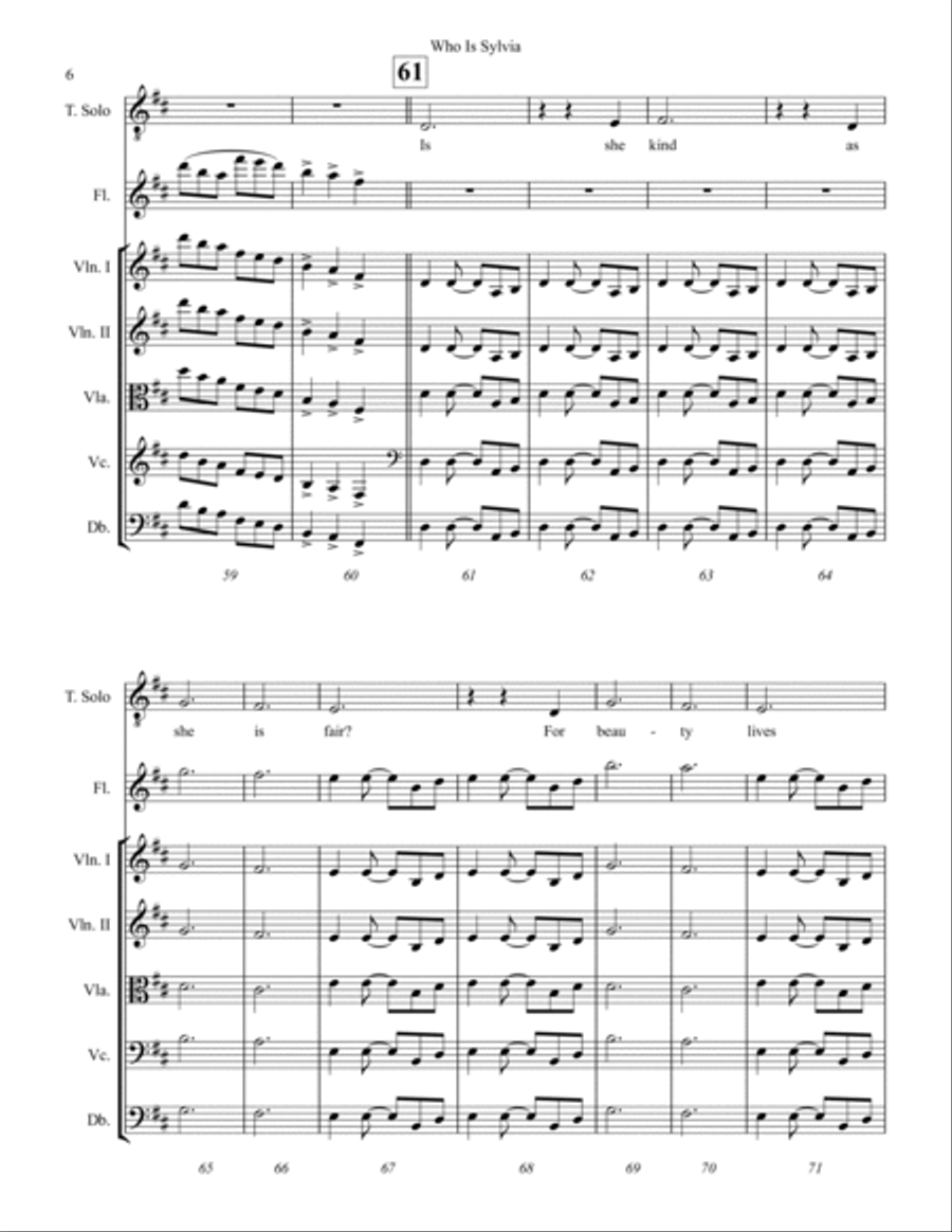 Who Is Sylvia String Orchestra scores gallery preview page 6