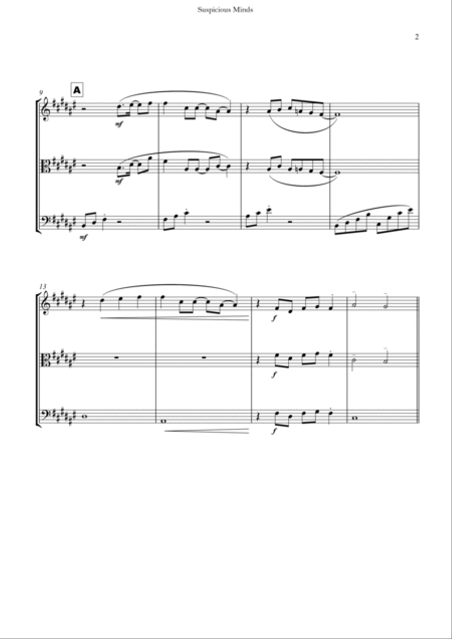 Suspicious Minds String Trio scores gallery preview page 2