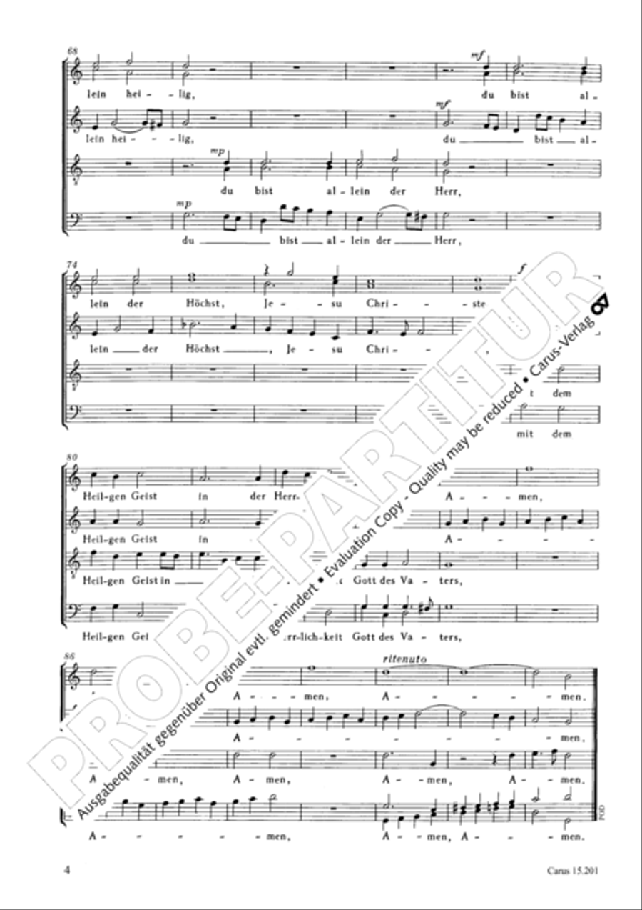 Glory to god in the highest (Ehre sei Gott in der Hohe) SSATBB scores gallery preview page 5