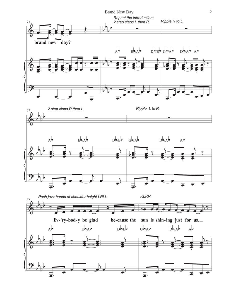Liberation Ballet/a Brand New Day (everybody Rejoic Unison Choir scores gallery preview page 5