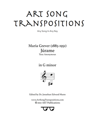 GREVER: Júrame (transposed to G minor)
