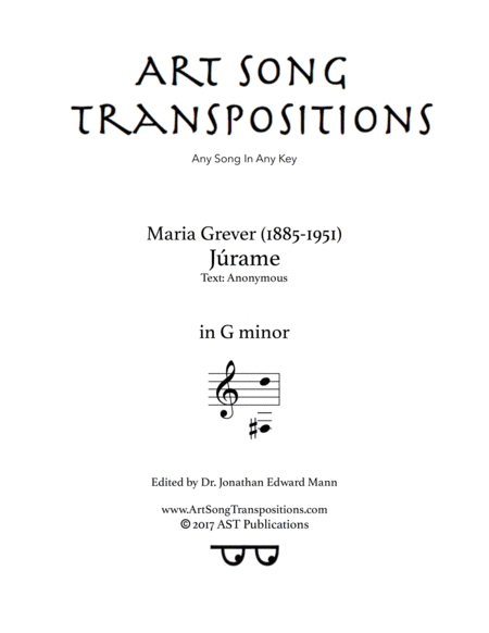 GREVER: Júrame (transposed to G minor)