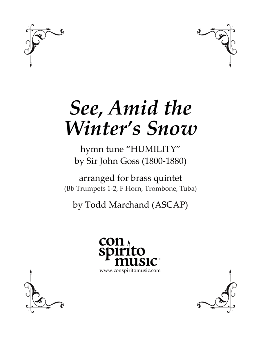 See, Amid the Winter's Snow - brass quintet Brass Quintet scores gallery preview page 1