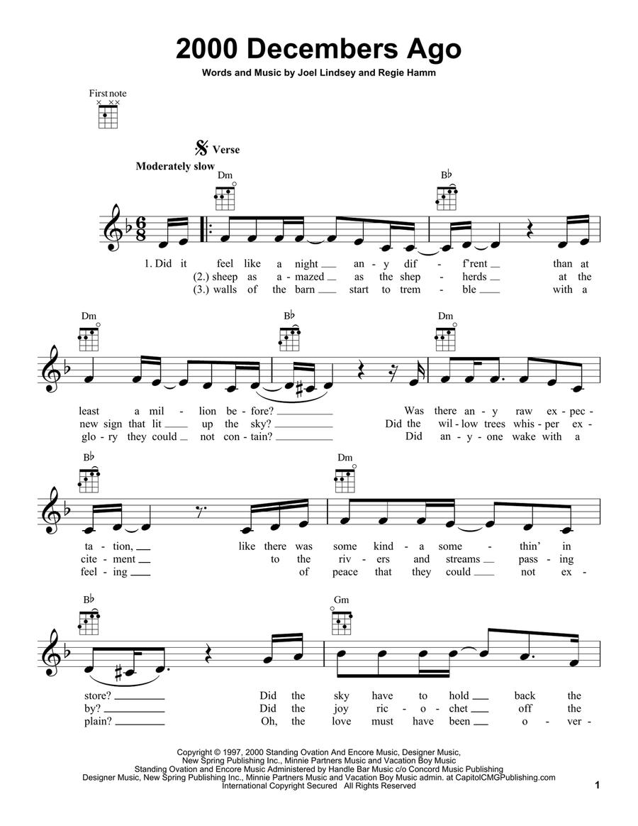 2000 Decembers Ago 2000 Decembers Ago Ukulele scores gallery preview page 1