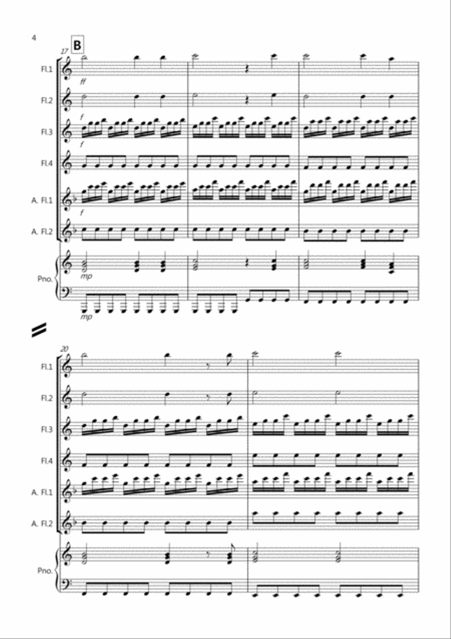 Zadok the Priest for Flute Quartet Flute Quartet scores gallery preview page 4