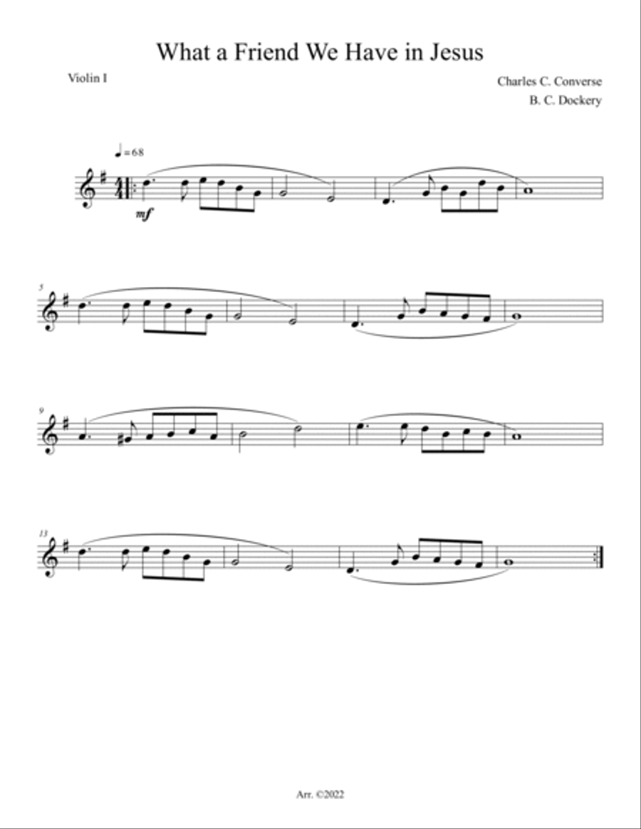 What a Friend We Have in Jesus (String Quartet) String Quartet scores gallery preview page 3