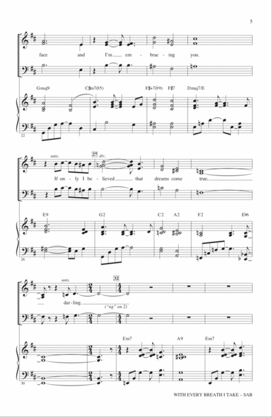 With Every Breath I Take 3-Part scores gallery preview page 3
