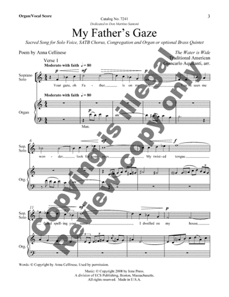 My Father's Gaze (Organ/choral score)