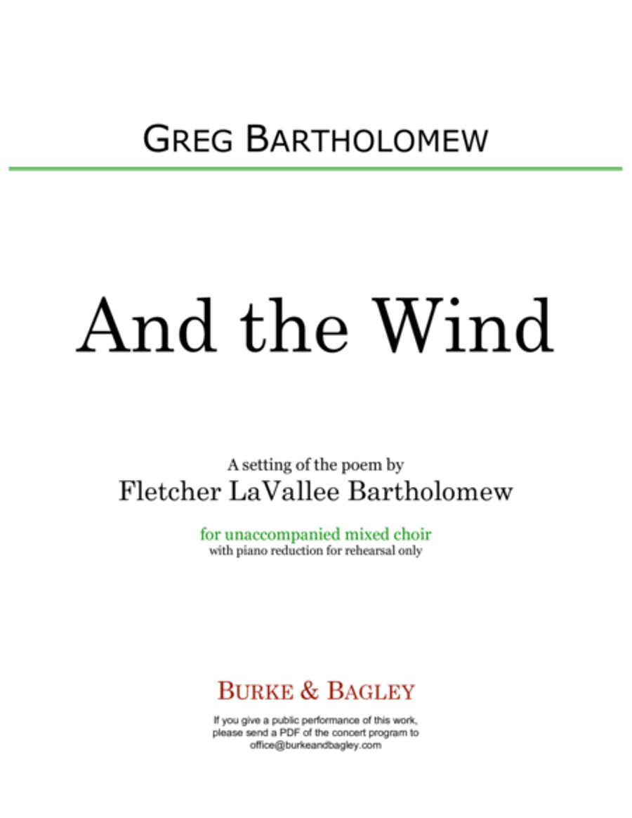 And the Wind 4-Part scores gallery preview page 1