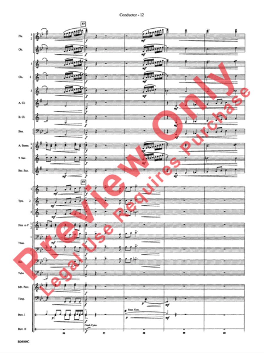 Where the Black Hawk Soars Concert Band scores gallery preview page 15