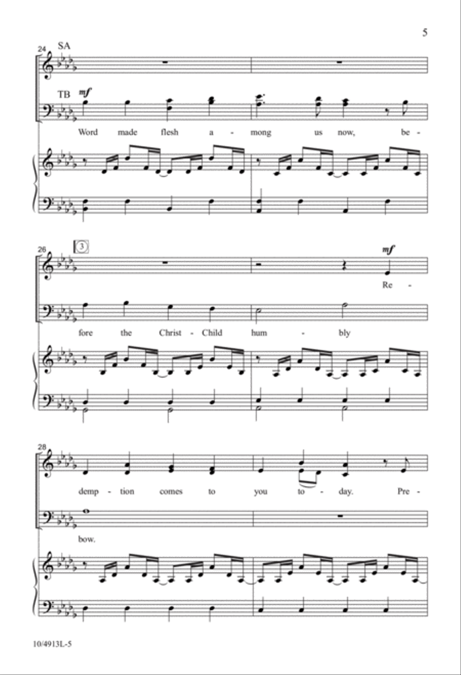 Gloria! He’s Born, Emmanuel! 4-Part scores gallery preview page 5