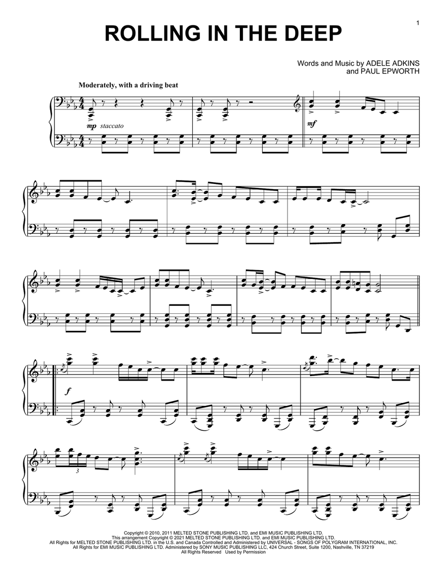 Rolling In The Deep [Classical version] Piano Solo scores gallery preview page 1
