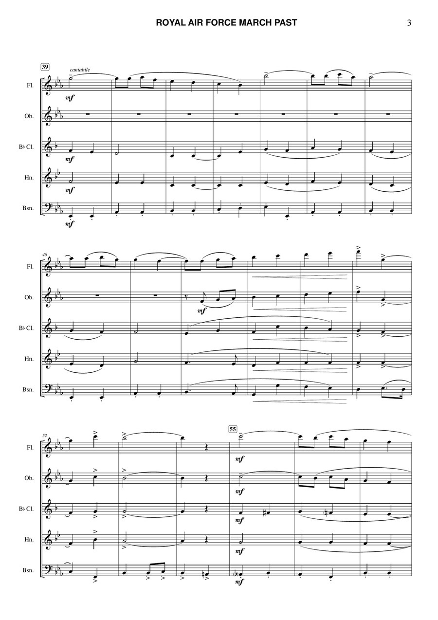 Royal Air Force March Past Woodwind Quintet scores gallery preview page 3