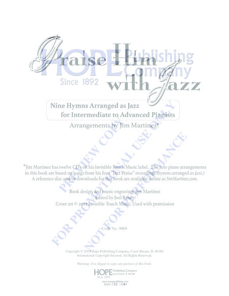 Praise Him with Jazz: Nine Hymns Arranged for Jazz Piano image number null