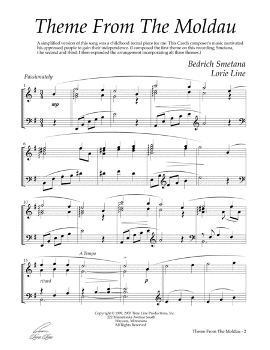 Theme And Variations From The Moldau Piano Solo scores gallery preview page 2