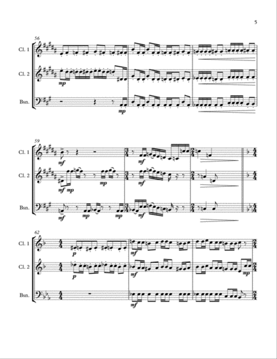 Bohemian Rhapsody Woodwind Trio scores gallery preview page 5