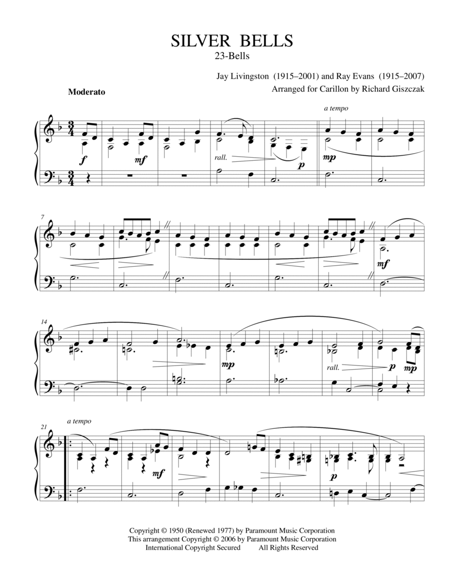 Silver Bells Carillon scores gallery preview page 1