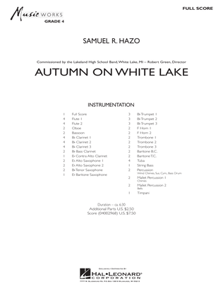 Book cover for Autumn On White Lake - Conductor Score (Full Score)