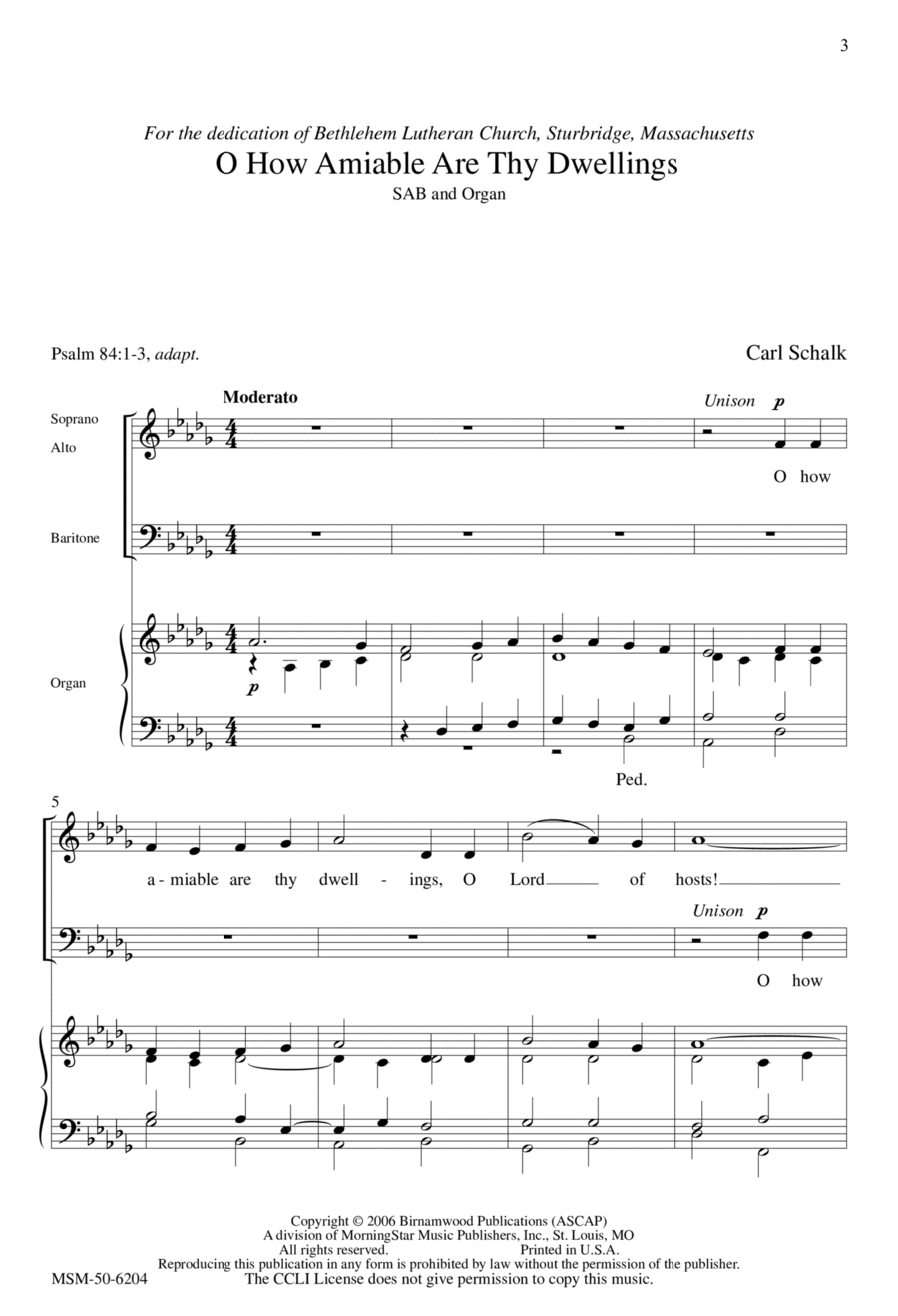 O How Amiable Are Thy Dwellings 3-Part scores gallery preview page 1