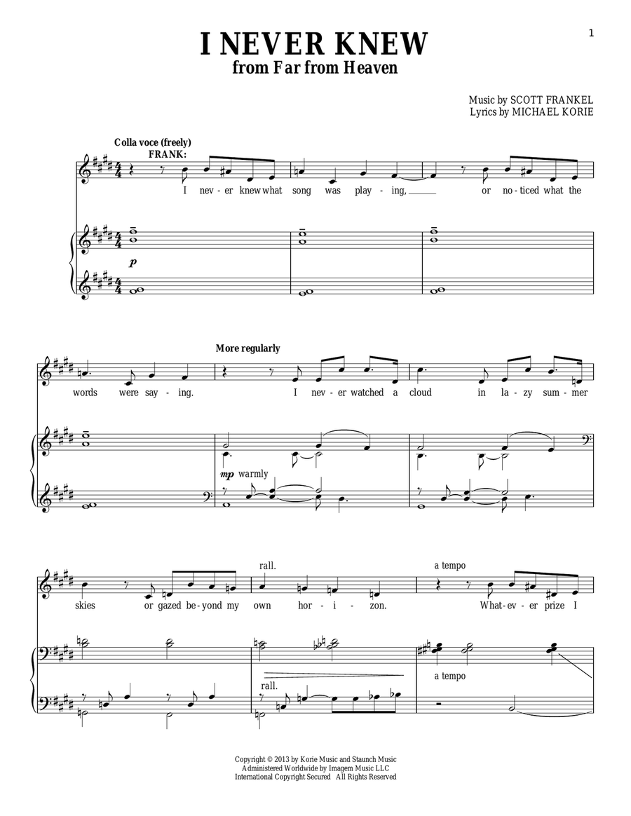I Never Knew Tenor Voice scores gallery preview page 1