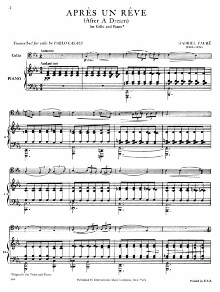 Apres Un Reve (After A Dream) Piano Accompaniment scores gallery preview page 2