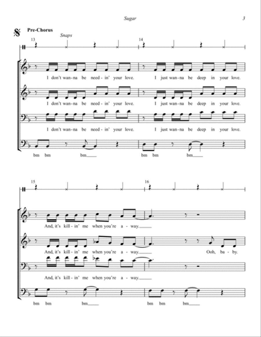 Sugar (arr. Wayne Grimmer) 4-Part scores gallery preview page 3