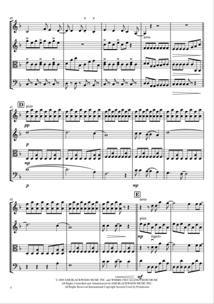 Soul Meets Body Soul Meets Body String Quartet scores gallery preview page 4