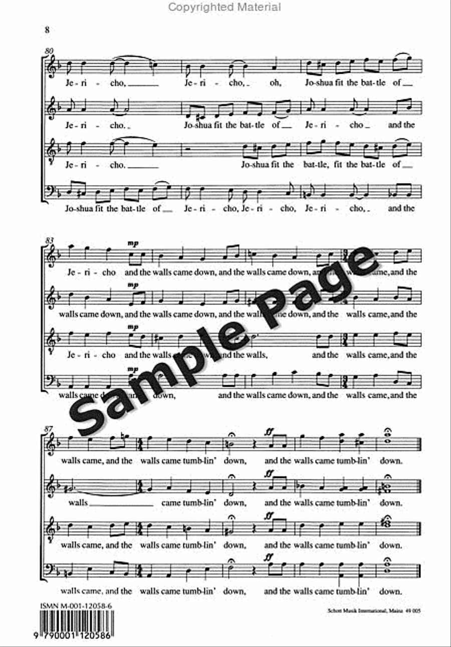 Joshua Fit the Battle of Jericho 4-Part scores gallery preview page 9