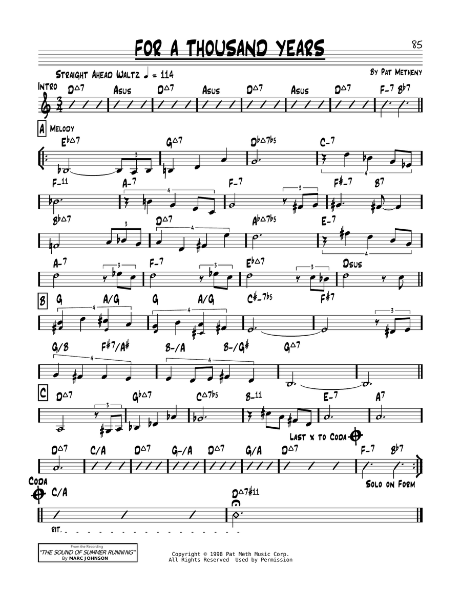 For A Thousand Years For A Thousand Years Piano scores gallery preview page 1