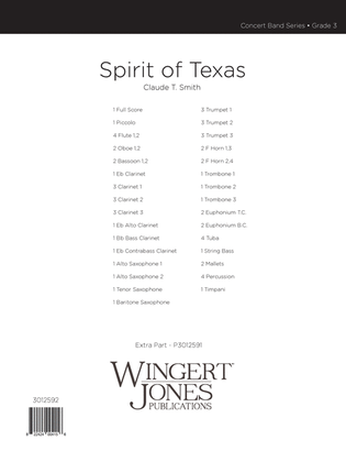 Book cover for Spirit Of Texas - Full Score