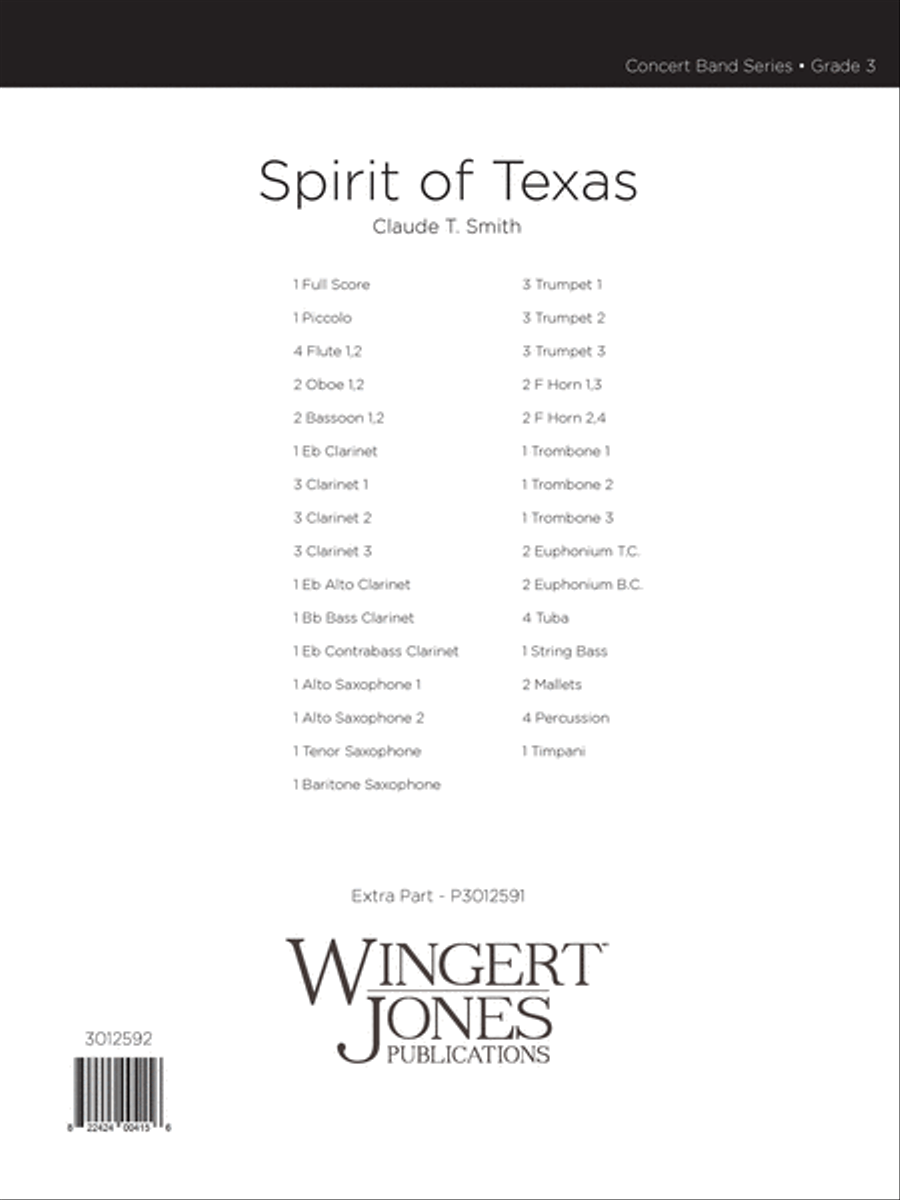 Spirit Of Texas (Score) Spirit Of Texas (Score) Concert Band scores gallery preview page 1