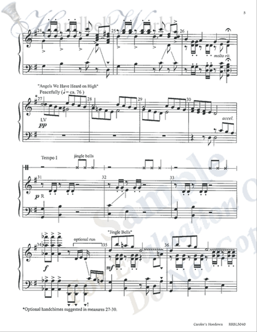 Caroler's Hoedown 5-Octaves scores gallery preview page 4