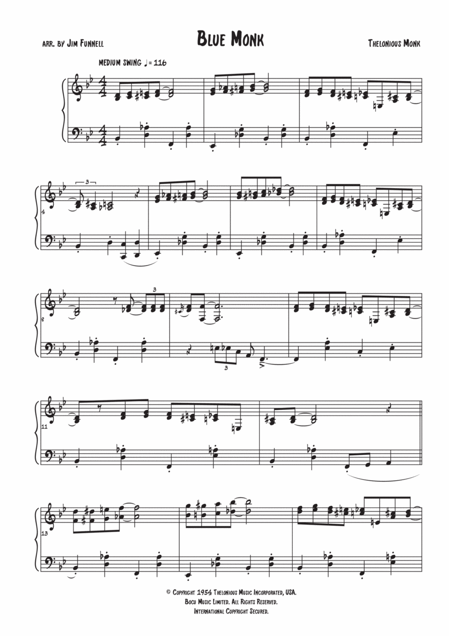 Blue Monk Blue Monk Piano Method scores gallery preview page 1