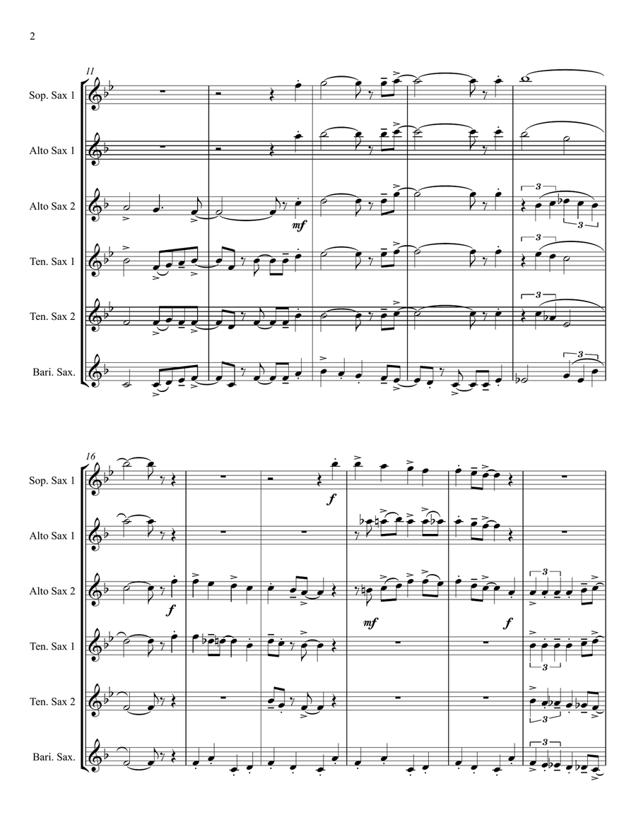 Swingin' Joy To The World - for Saxophone Ensemble Saxophone Ensemble scores gallery preview page 3