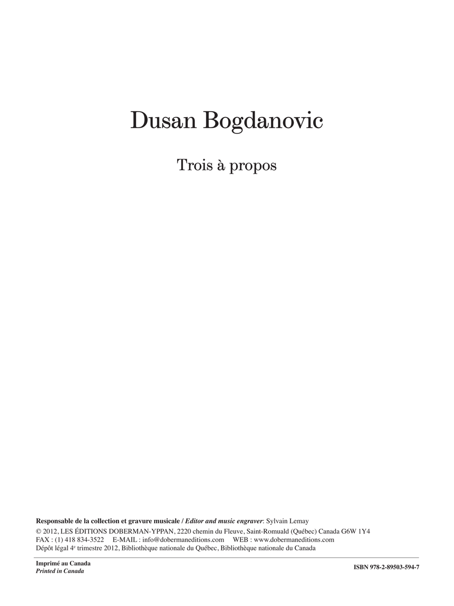 Trois à propos