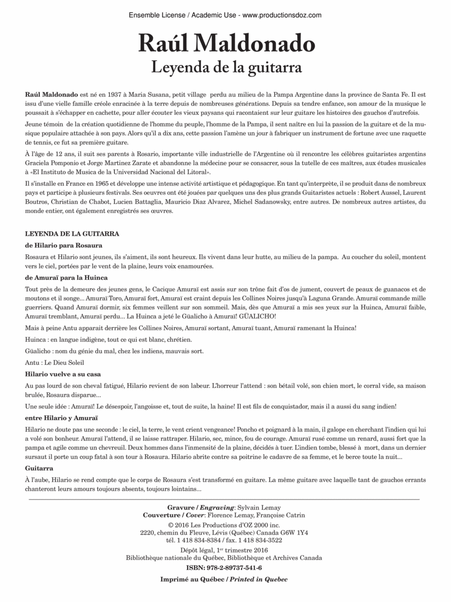 Leyenda de la guitarra Leyenda de la guitarra Classical Guitar scores gallery preview page 1