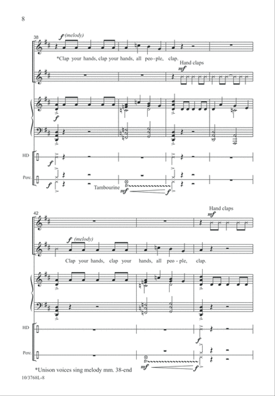 I Will Clap My Hands Unison Choir scores gallery preview page 8