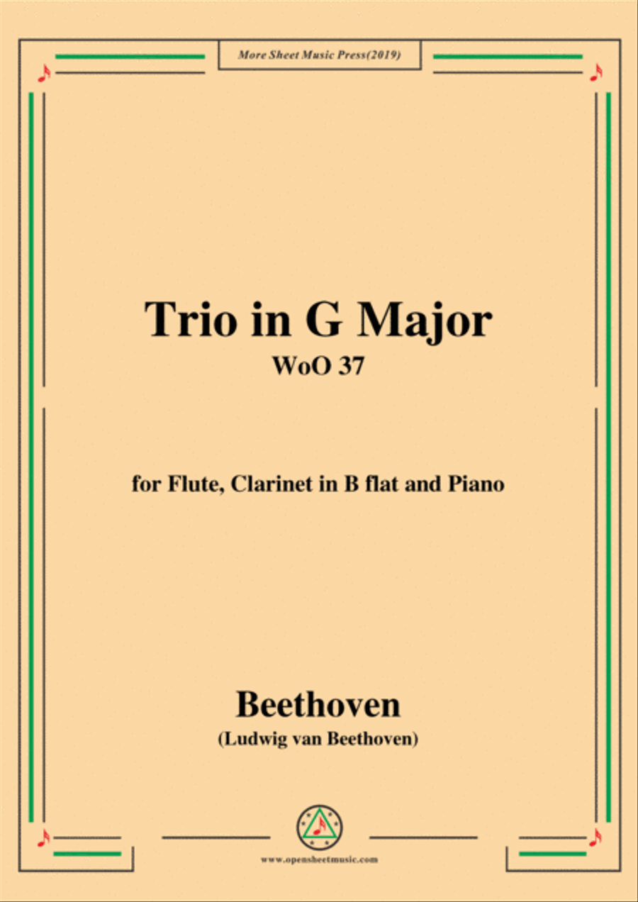 Beethoven-Trio in G Major,for Piano,Flute and Clarinet,WoO 37 Woodwind Duet scores gallery preview page 1