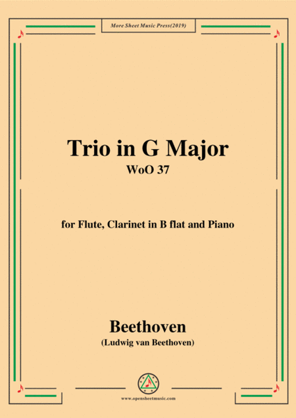 Beethoven-Trio in G Major,for Piano,Flute and Clarinet,WoO 37 image number null