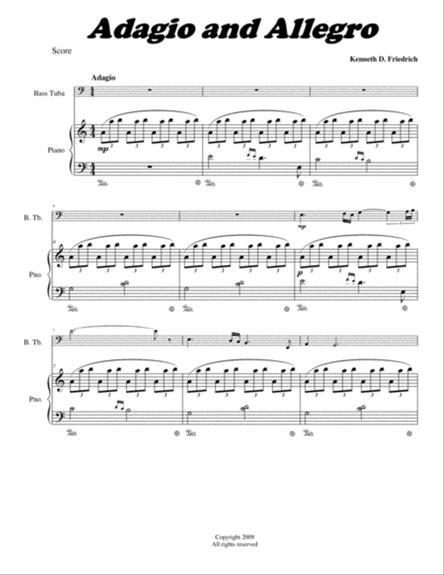 Adagio and Allegro Small Ensemble scores gallery preview page 1