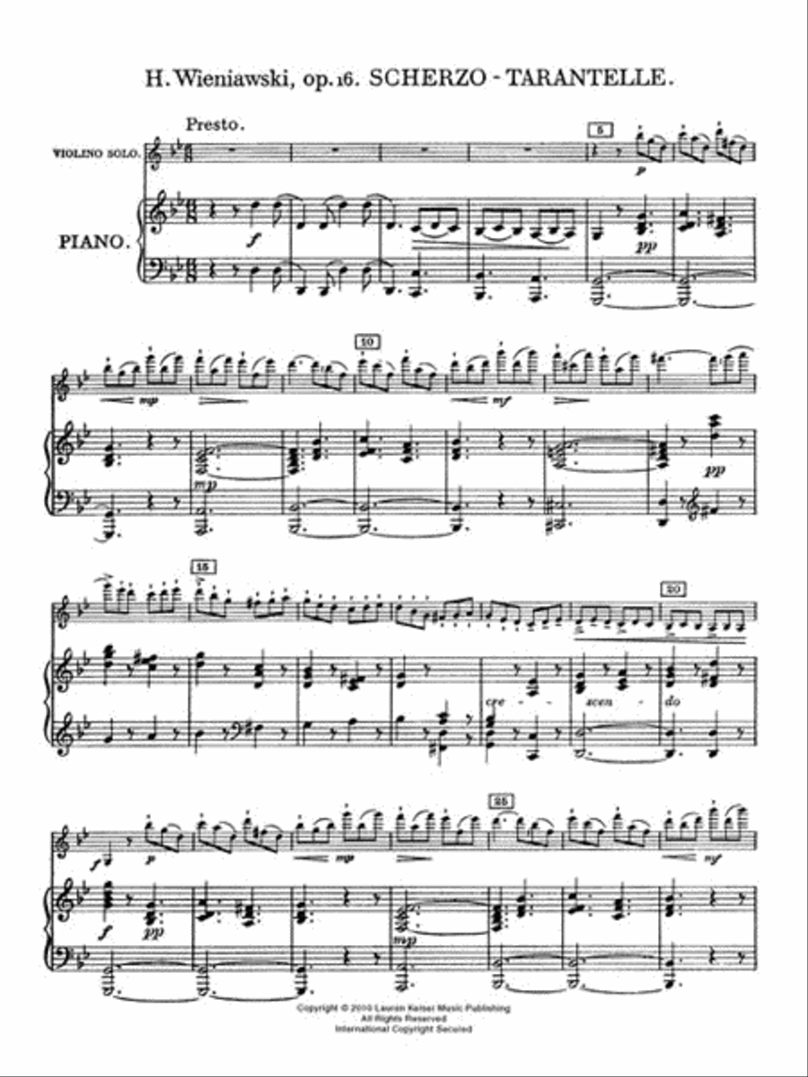 Scherzo-Tarantelle Violin Solo scores gallery preview page 5