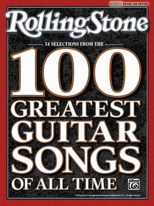 Book cover for Rolling Stone Selections from the 100 Greatest Guitar Songs of All Time