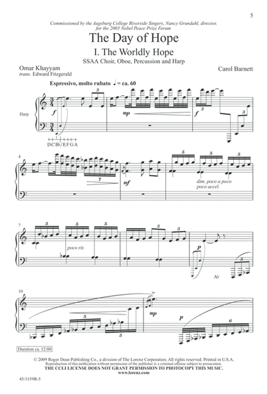 The Day of Hope - Choral/Full Score SSAA scores gallery preview page 5