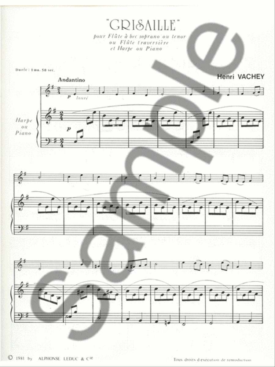 Grisaille (flute & Piano) Flute Solo scores gallery preview page 2