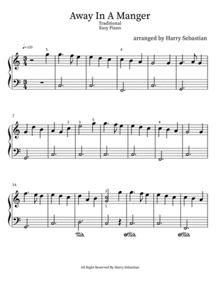Away in A Manger ( C major) Easy Piano