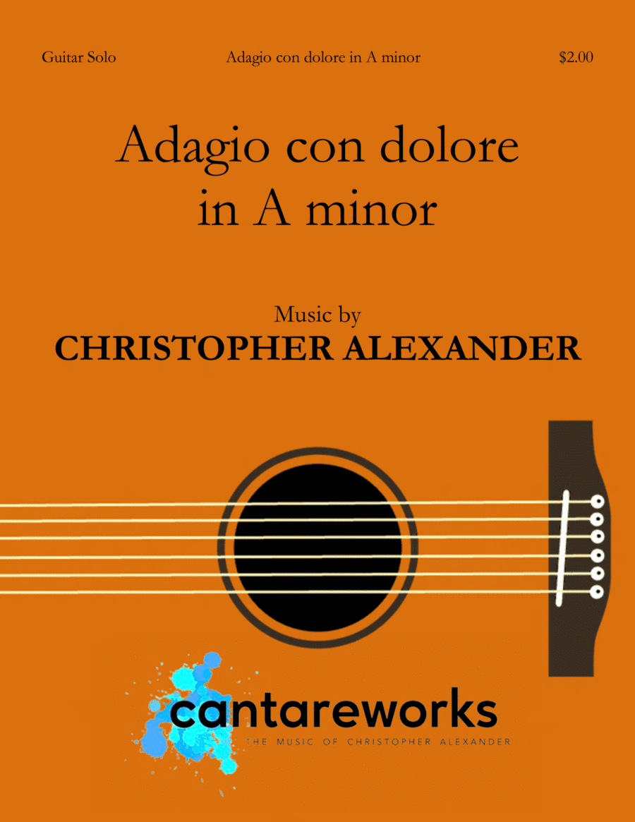 Adagio con dolore in A minor Acoustic Guitar scores gallery preview page 1