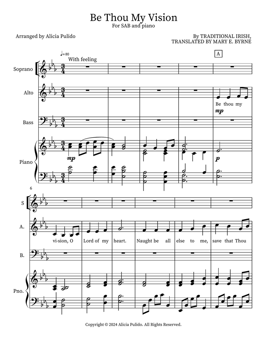 Be Thou My Vision Be Thou My Vision 3-Part scores gallery preview page 1