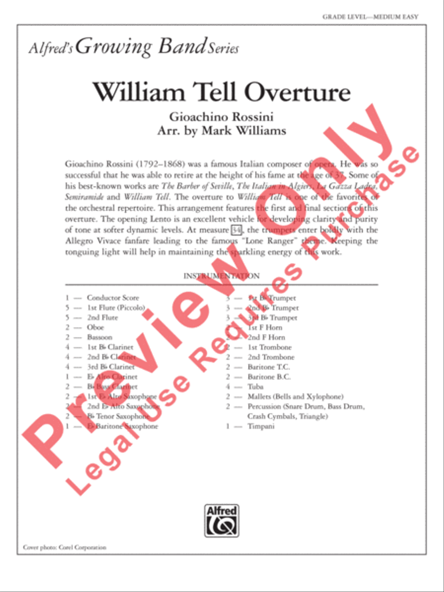 William Tell Overture Concert Band scores gallery preview page 2