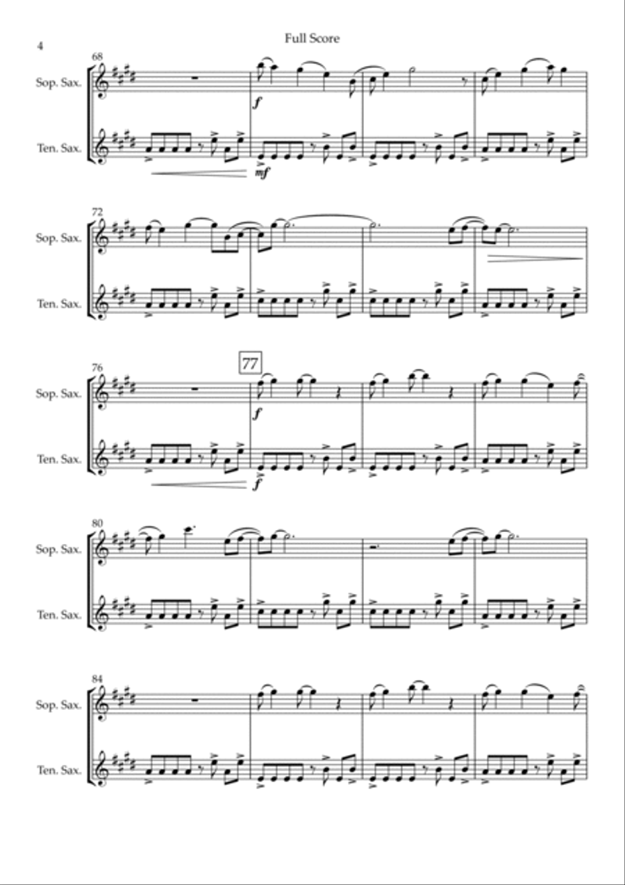 Without You Without You Tenor Saxophone scores gallery preview page 4