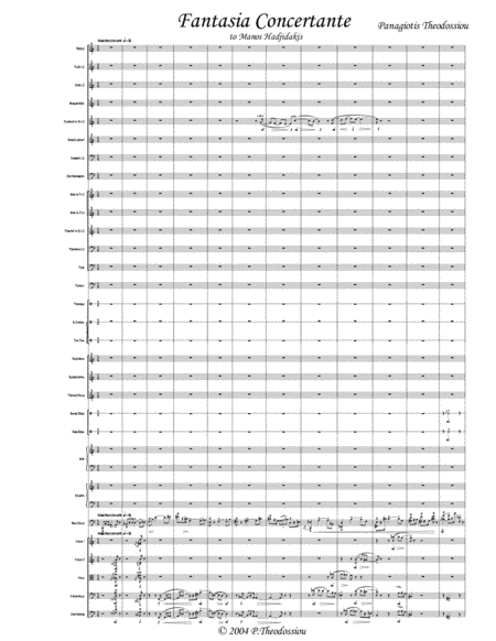 Fantasia Concertante for Cello and Orchestra by Panagiotis Theodossiou Cello Solo - Digital Sheet Music
